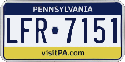 PA license plate LFR7151
