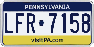PA license plate LFR7158