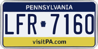 PA license plate LFR7160