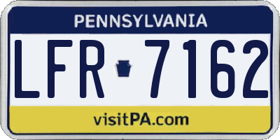 PA license plate LFR7162