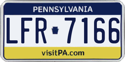 PA license plate LFR7166