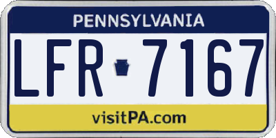 PA license plate LFR7167