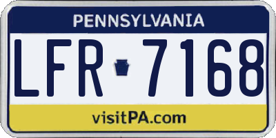 PA license plate LFR7168
