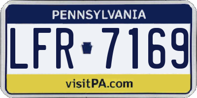 PA license plate LFR7169