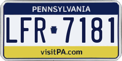 PA license plate LFR7181