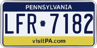 PA license plate LFR7182