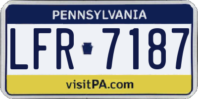 PA license plate LFR7187