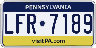 PA license plate LFR7189