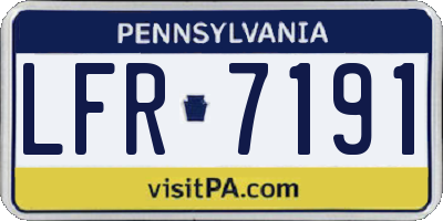 PA license plate LFR7191