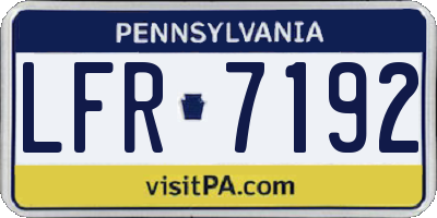 PA license plate LFR7192