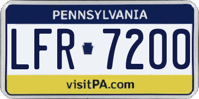 PA license plate LFR7200