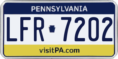 PA license plate LFR7202