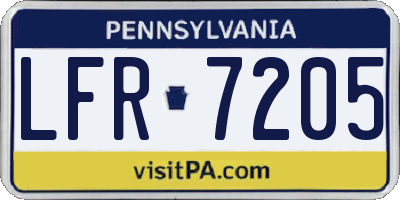 PA license plate LFR7205