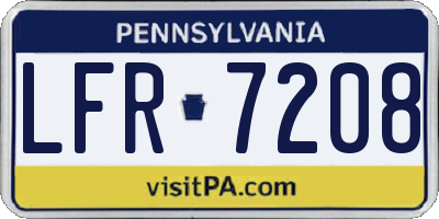 PA license plate LFR7208