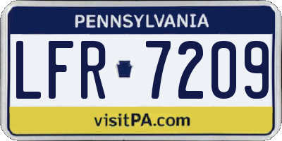 PA license plate LFR7209