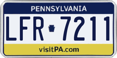 PA license plate LFR7211