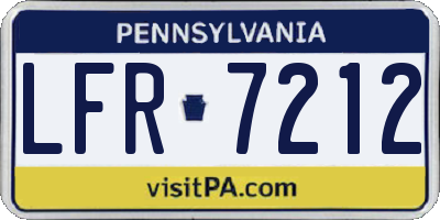 PA license plate LFR7212