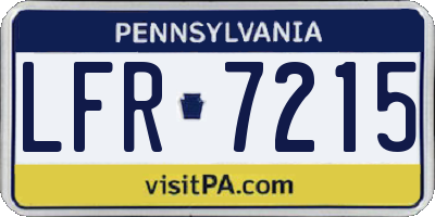 PA license plate LFR7215