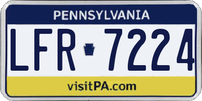 PA license plate LFR7224