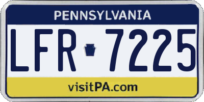 PA license plate LFR7225