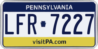 PA license plate LFR7227