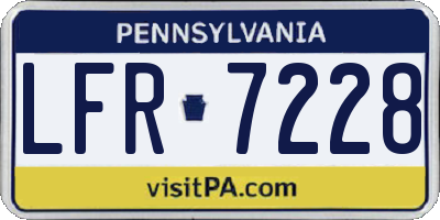 PA license plate LFR7228