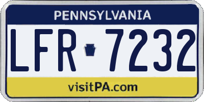 PA license plate LFR7232