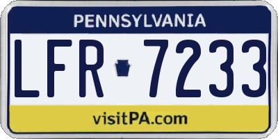 PA license plate LFR7233