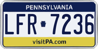PA license plate LFR7236