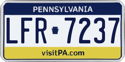 PA license plate LFR7237