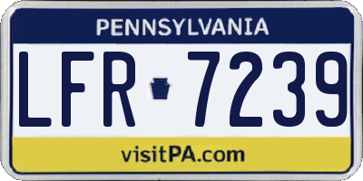 PA license plate LFR7239