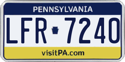 PA license plate LFR7240