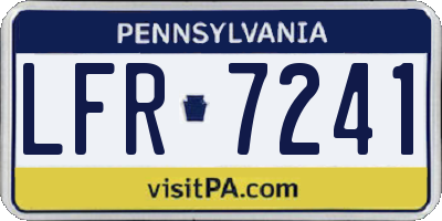 PA license plate LFR7241