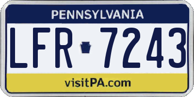 PA license plate LFR7243