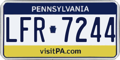 PA license plate LFR7244