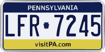 PA license plate LFR7245