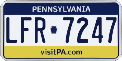 PA license plate LFR7247