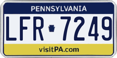 PA license plate LFR7249