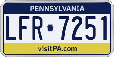 PA license plate LFR7251
