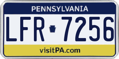 PA license plate LFR7256