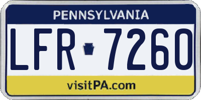 PA license plate LFR7260