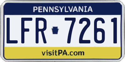 PA license plate LFR7261