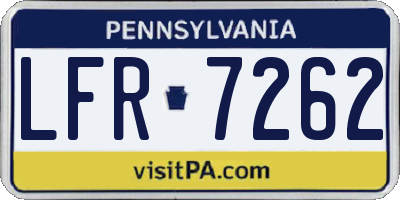 PA license plate LFR7262