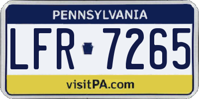 PA license plate LFR7265