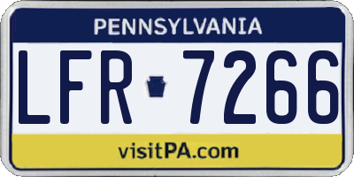 PA license plate LFR7266