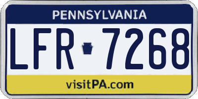 PA license plate LFR7268
