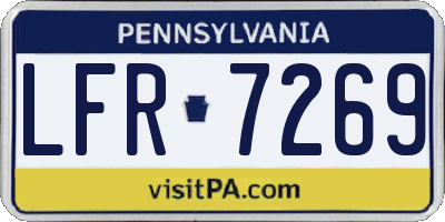 PA license plate LFR7269