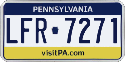 PA license plate LFR7271