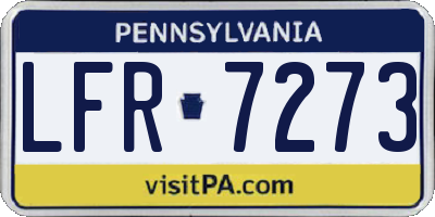 PA license plate LFR7273