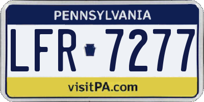 PA license plate LFR7277